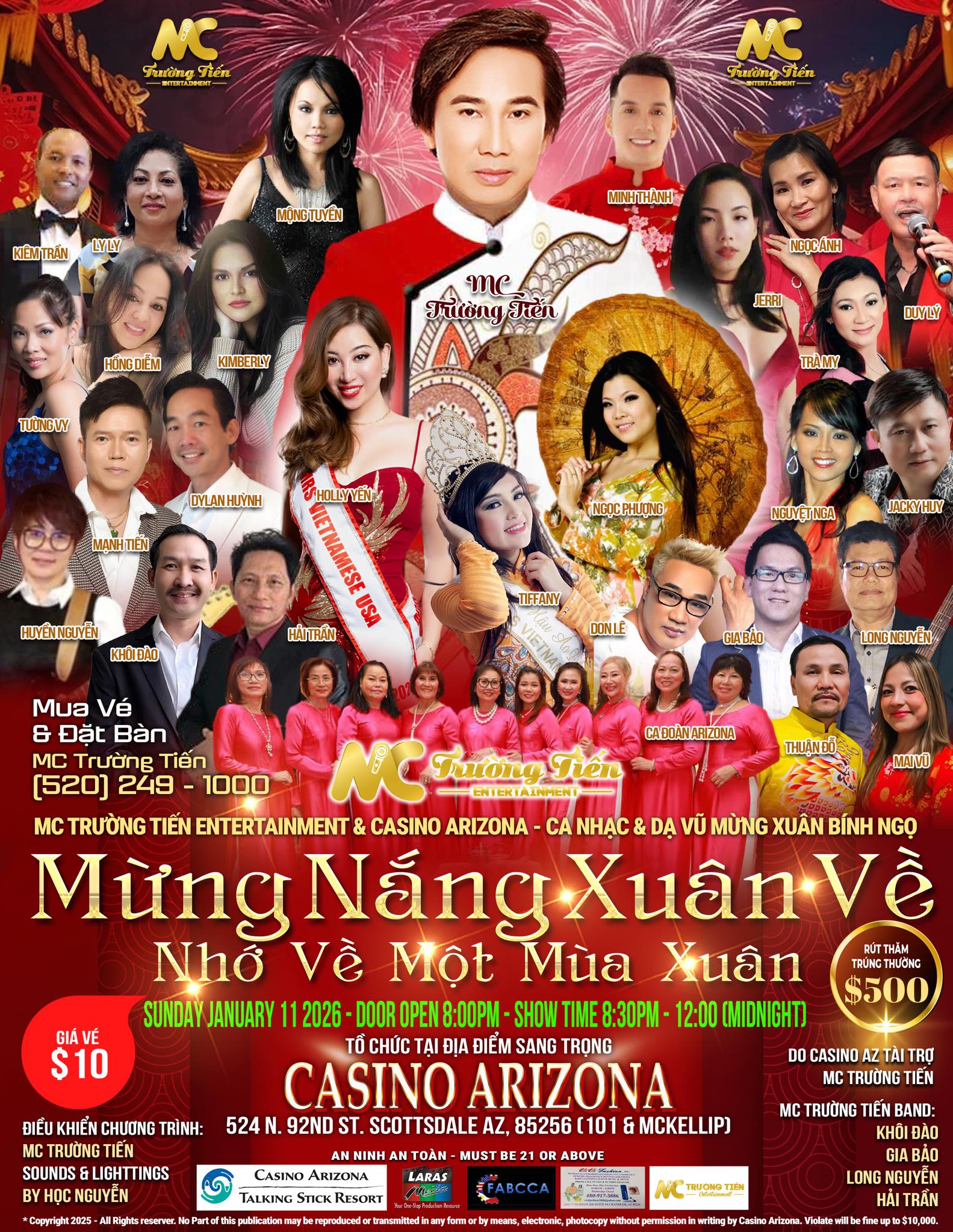 CA NHẠC & DẠ VŨ MỪNG XUÂN BÍNH NGỌ DO CASINO ARIZONA & MC TRƯỜNG TIẾN ENTERTAINMENT TỔ CHỨC SUNDAY JANUARY 11, 2026